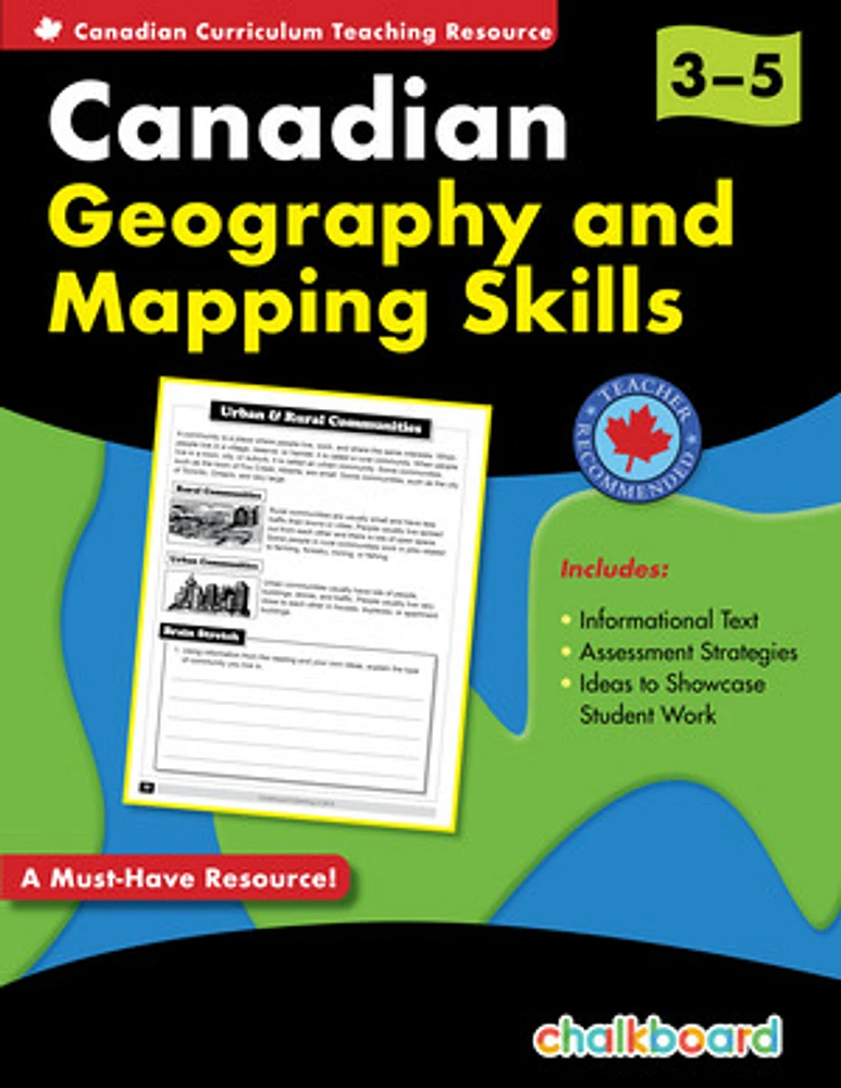 Canadian Geography And Mapping Skills Grades 3-5