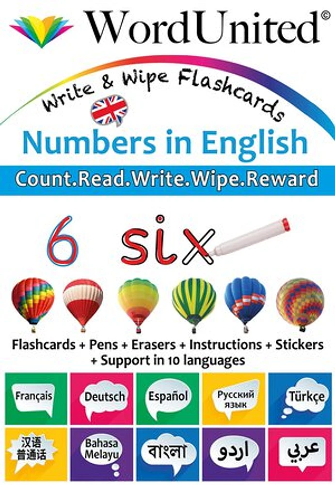 Numbers In English - Write & Wipe Flashcards