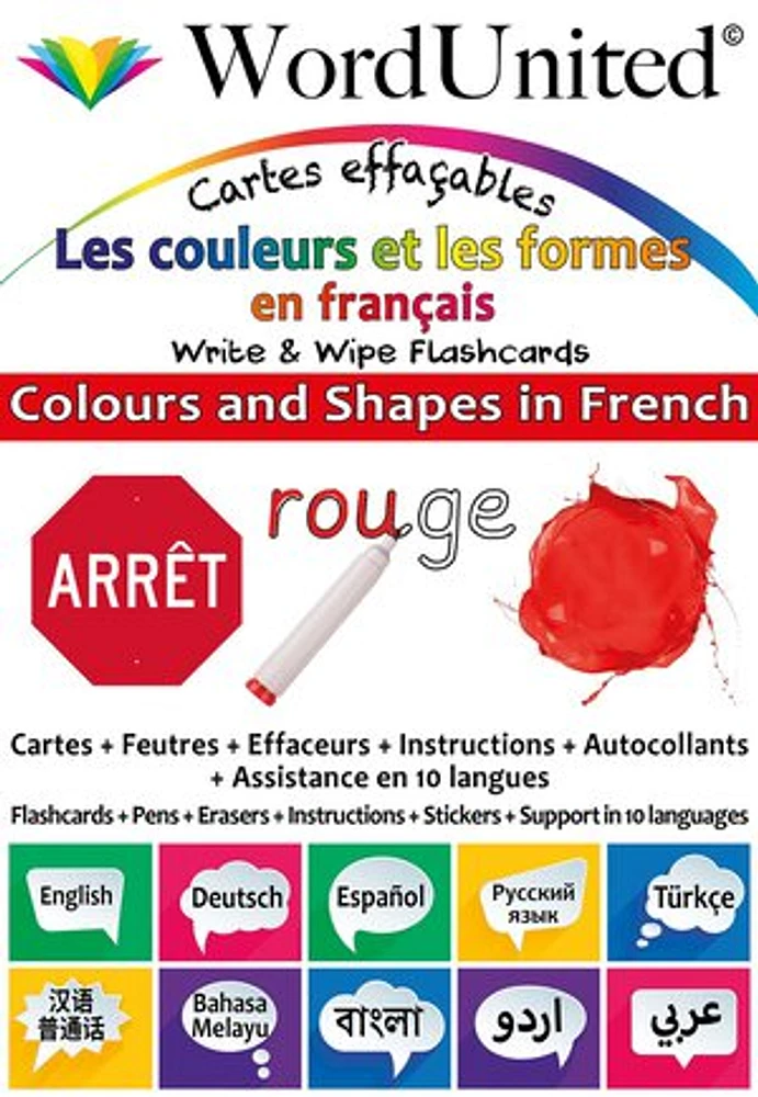 Colours And Shapes In French - Write & Wipe Flashcards