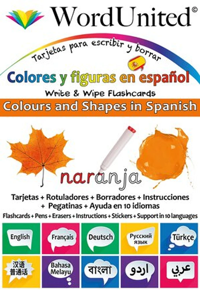 Colours And Shapes In Spanish - Write & Wipe Flashcards