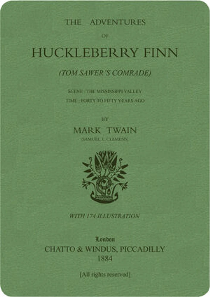 The Adventures of Huckleberry Finn: Green Lined Journal