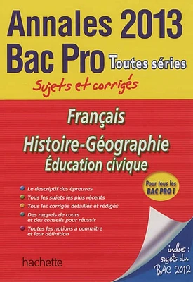 Français, histoire géographie, éducation civique: annales bac pro