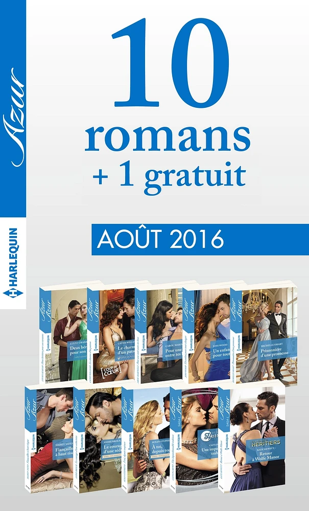 10 romans Azur + 1 gratuit (no3735 à 3744 - Août 2016)