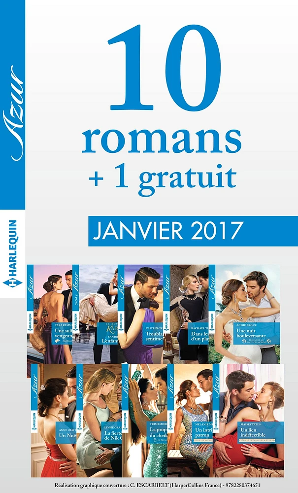 10 romans Azur + 1 gratuit (no3785 à 3794 - Janvier 2017)