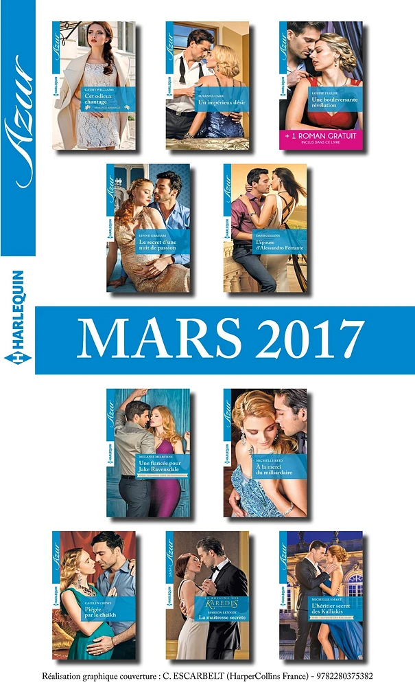 10 romans Azur + 1 gratuit (no3805 à 3814 - Mars 2017)