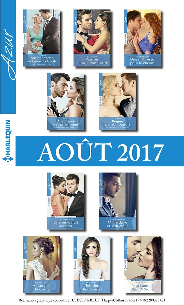 10 romans Azur + 1 gratuit (no3855 à 3864 - Aout 2017)