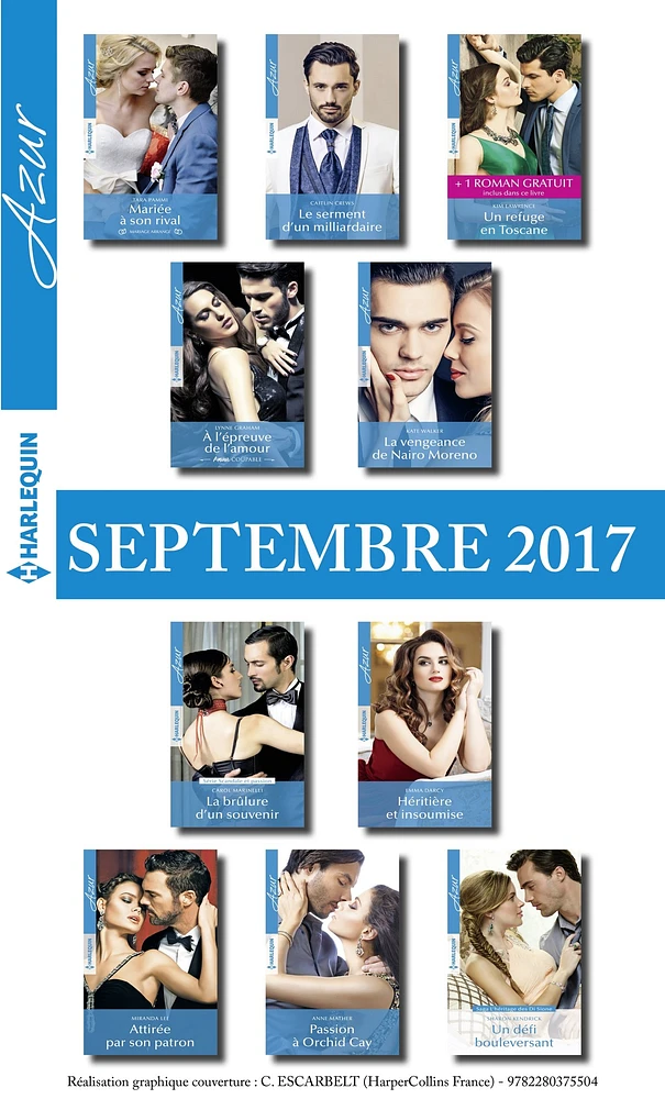 10 romans Azur + 1 gratuit (no3865 à 3874 - Septembre 2017)