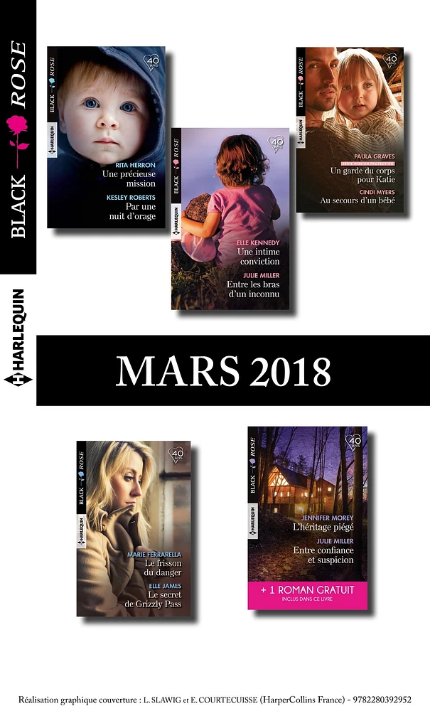 10 romans Black Rose + 1 gratuit (no467 à 471 - Mars 2018)
