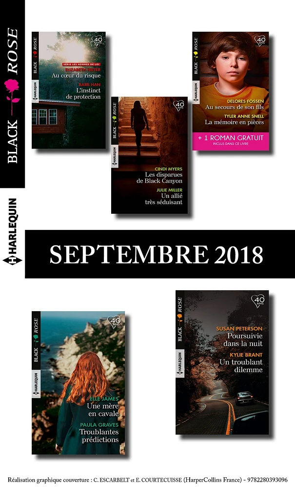 10 romans Black Rose + 1 gratuit (no 495 à 499 - Septembre 2018)