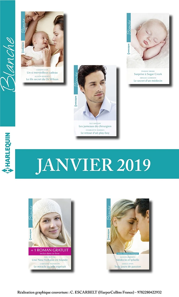 10 romans Blanche + 1 gratuit (n°1406 à 1410 - Janvier 2019)