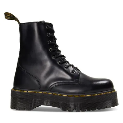 Dr. Martens Jadon Polished Leather Platform Boots Black, Womens / Mens