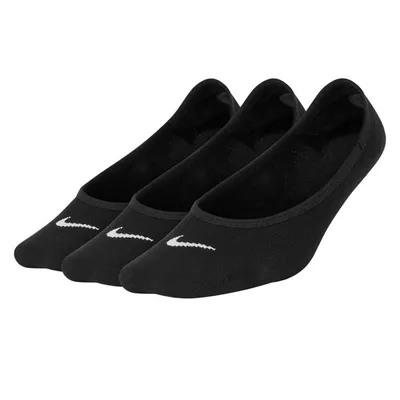 Nike Women's Everyday Lightweight Footie Socks in Black, Size Medium, Nylon