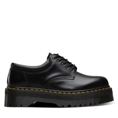 Dr. Martens Women's 8053 Polished Smooth Platform Sneakers Shoes Black Leather,