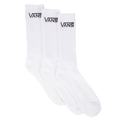 3-Pair Classic Crew Socks in White/Black