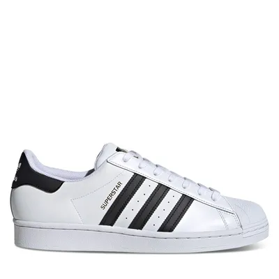 adidas Men's Classic Superstar Sneakers White Black, Leather