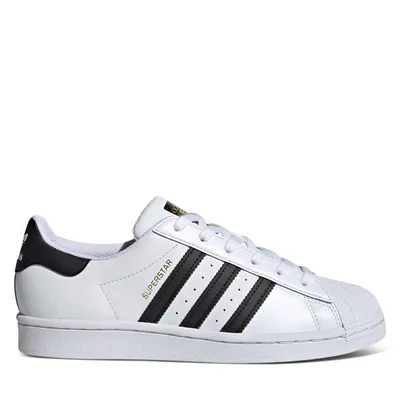 adidas Women's Classic Superstar Sneakers White Black, Leather
