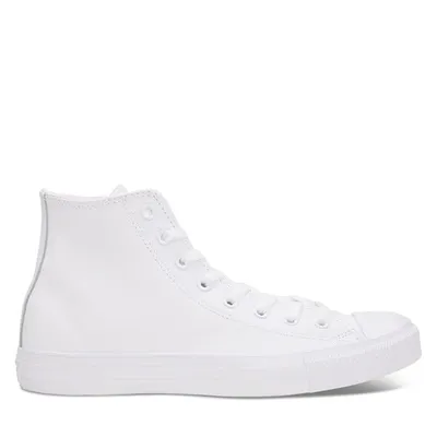 Converse Chuck Taylor All Star Hi Leather Sneakers Mono White, Womens / Mens