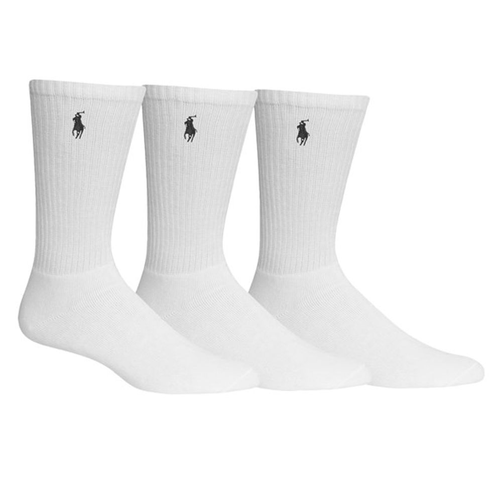 Men's Classic Cotton Crew Socks in White