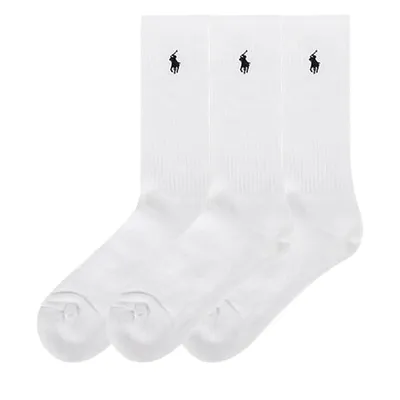 Polo Ralph Lauren Men's Classic Cotton Crew Socks in White