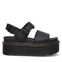 Dr. Martens Women's Voss Quad Platform Sandals in Black, Size 10, Leather