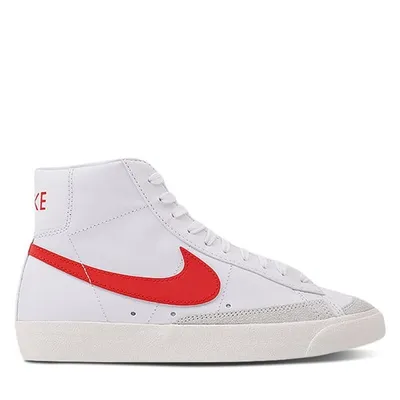Nike Women's Blazer Mid 77 Sneakers White/Red, Leather