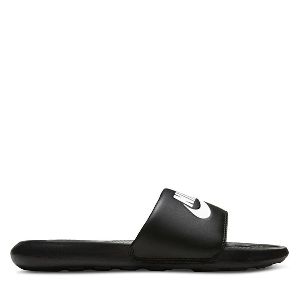 Nike Women's Victori One slides in Black White, Size 8, Leather