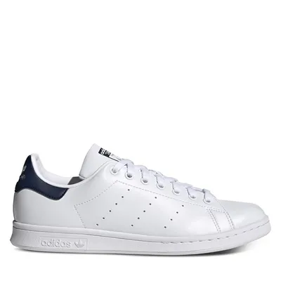 adidas Men's Stan Smith Primegreen Sneakers White Navy Blue, Leather