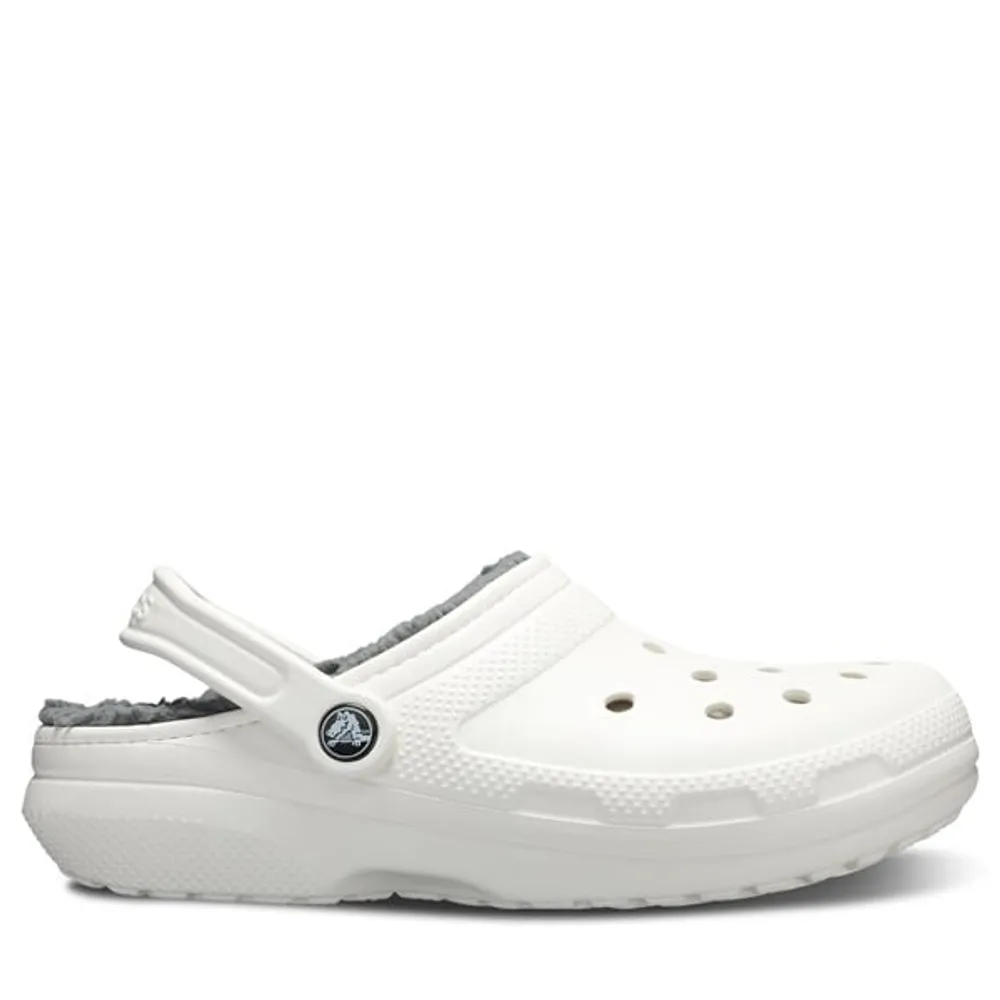 Sabots classiques doublés blanc et gris pour femmes, taille - Crocs | Little Burgundy Shoes