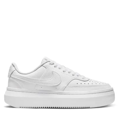 Nike Women's Court Vision Alta Sneakers White, Leather