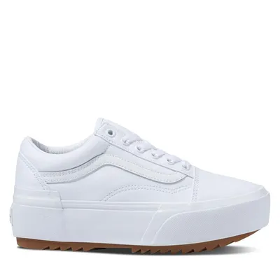 Vans Old Skool Stacked Platform Sneakers White, Womens / Mens Canvas
