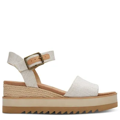 Sandales compensées Diana blanc et beige pour femmes en Naturel, taille - Toms | Little Burgundy Shoes