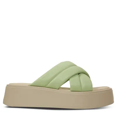 Sandales à plateforme Courtney vert et blanc pour femmes en Blanc Divers, taille 10 - Vagabond Shoemakers | Little Burgundy Shoes