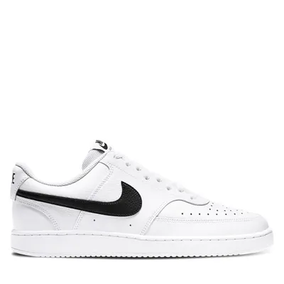 Nike Men's Court Vision Low Sneakers White Black, Leather