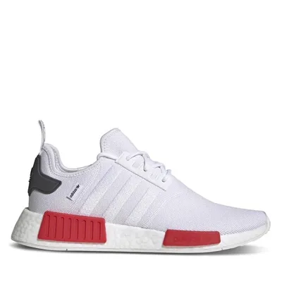 adidas Men's NMD R1 Sneakers White/Red, Rubber