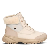 UGG Women's Yose Fluff V2 Winter Waterproof Boots White/Beige White Os, Leather