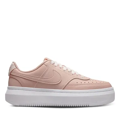 Nike Women's Court Vision Alta Platform Sneakers Pink/White Rose Misc, Leather