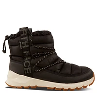 The North Face Women's ThermoBall Lace-Up Winter Waterproof Boots Black, Rubber