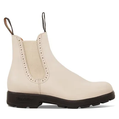 Blundstone Women's 2230 Hi Top Chelsea Waterproof Boots Oat White Black, / Leather