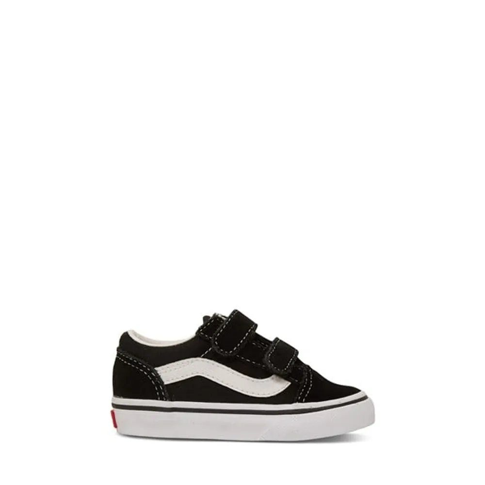 Vans Toddler's Old Skool V Sneakers Black White, Toddler Canvas