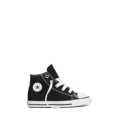 Converse Toddler's Chuck Taylor All Star Hi Sneakers Black White, Toddler Canvas