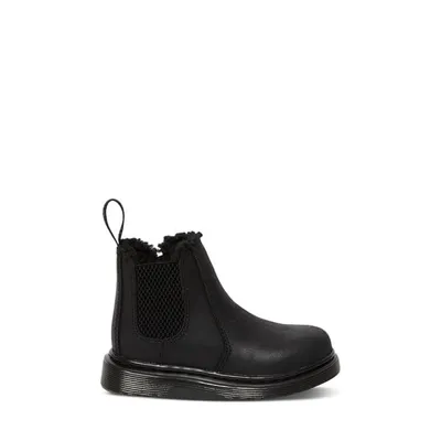 Dr. Martens Toddler's 2976 Faux Fur Lined Chelsea Boots Black, Toddler Leather