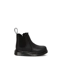 Dr. Martens Toddler's 2976 Faux Fur Lined Chelsea Boots in Black, Size Toddler 7, Leather