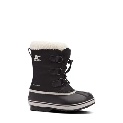 Bottes d'hiver Yoot Pac Nylon WP noires pour jeunes enfants, taille Little Kid - Sorel | Burgundy Shoes