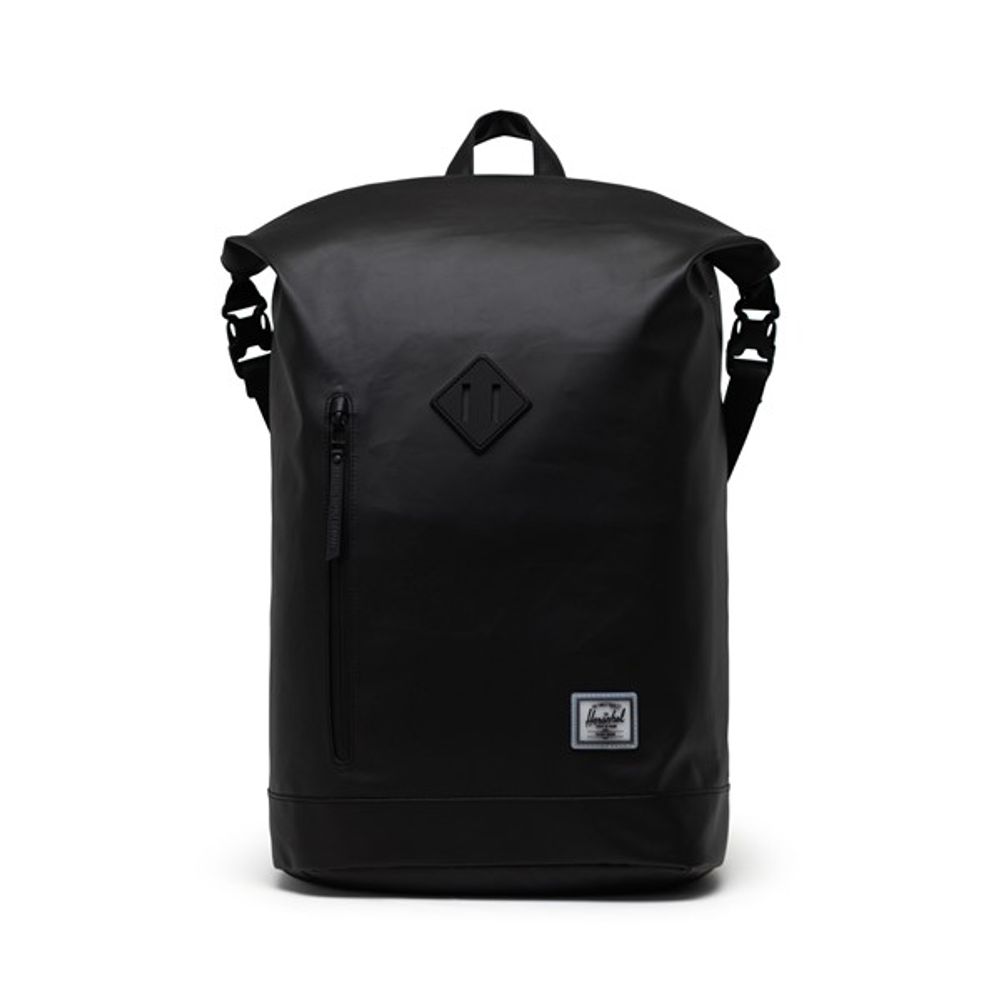 Weather Resistant Roll Top Backpack in Black