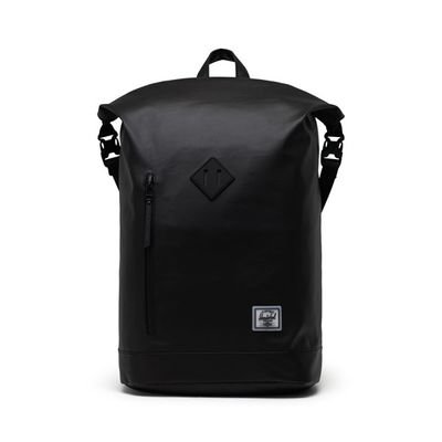 Weather Resistant Roll Top Backpack in Black