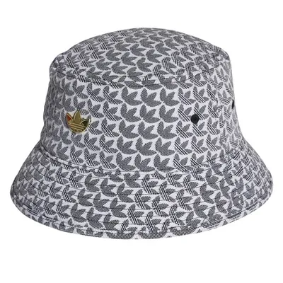 Trefoil Bucket Hat in White/Grey
