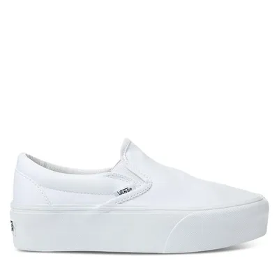 Women's Slip-On Stackform Platform Shoes White