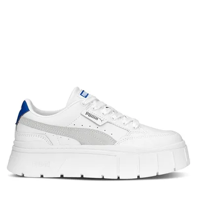 Women's Mayze Stacked Platform Sneakers White/Grey/Blue