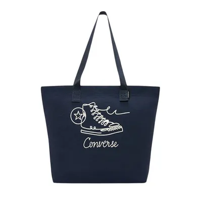 Canvas Sneaker Graphic Tote Bag in Navy