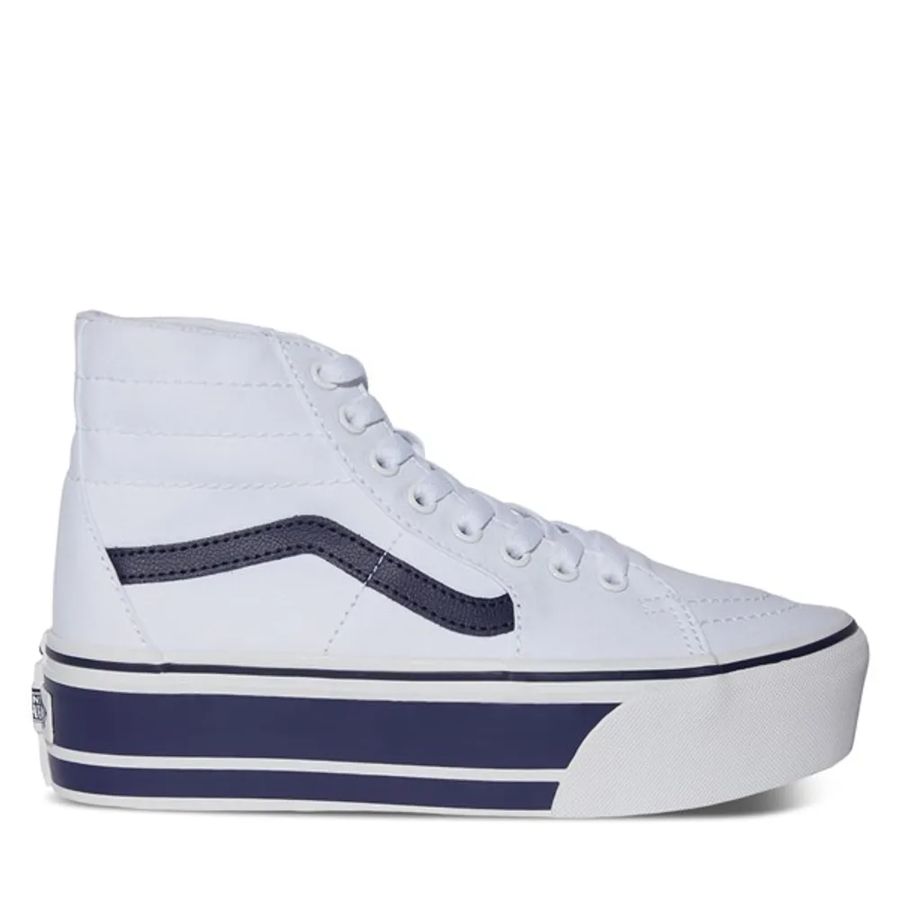 Women's Sport Stripes SK8-Hi Tapered Platform Sneakers White/Blue